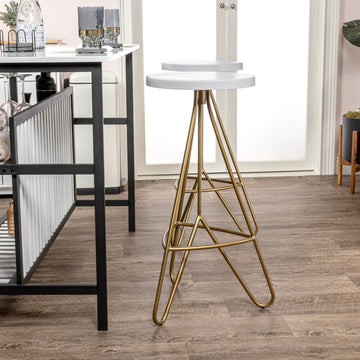 Trinity 30" Modern Industiral Iron Tripod Backless Bar Stool - JONATHAN Y